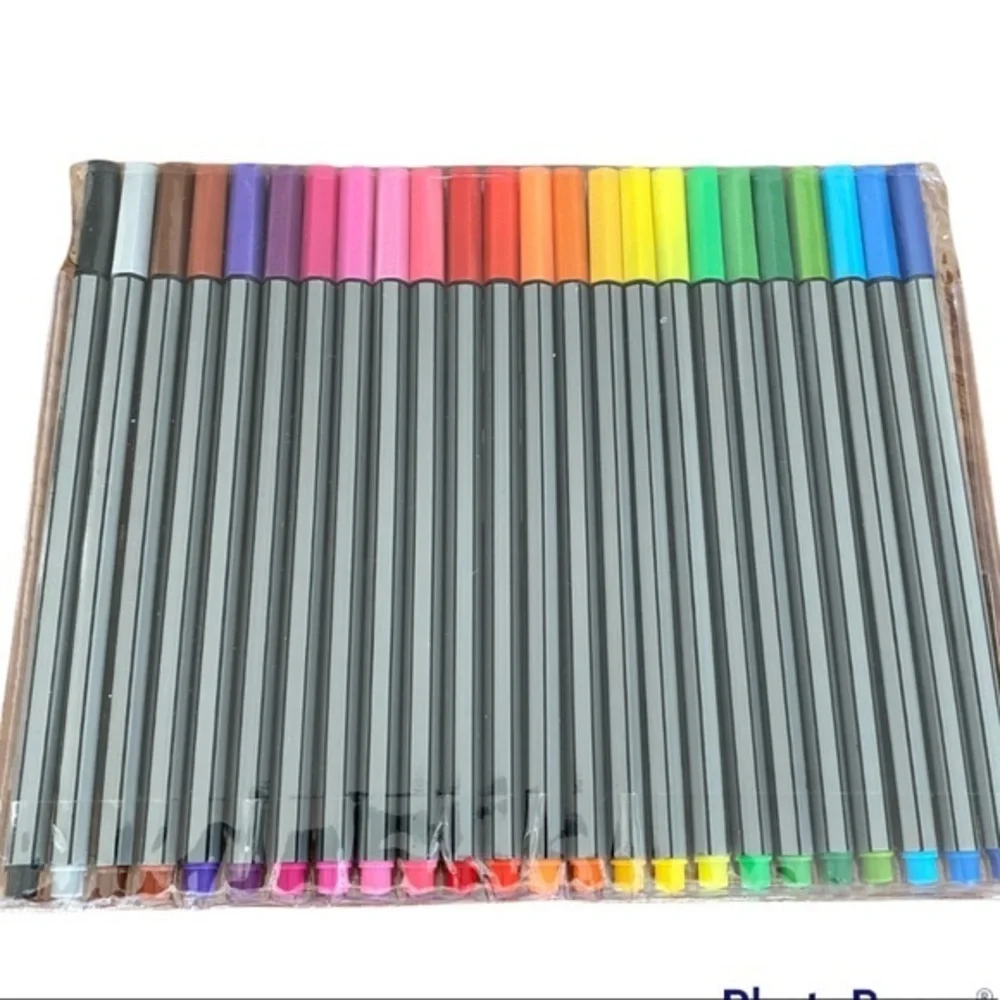 0.4mm 24 Colors Fine Line Marker Superfine Color Pen Water Based Assorted .